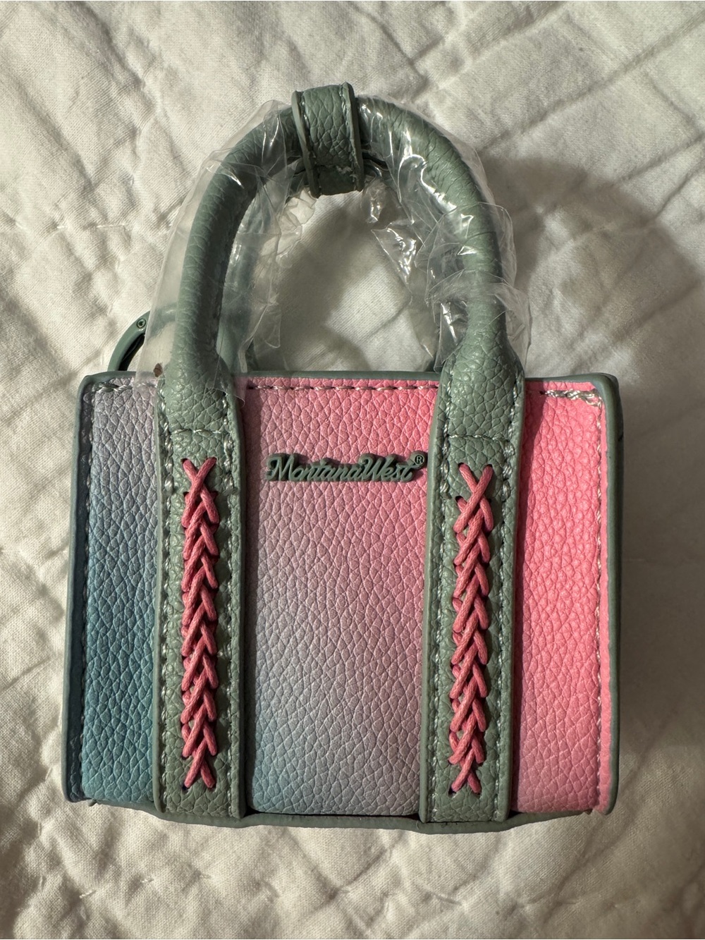 NWT Montana West Pastel Ombre Mini Purse Keychain Coin Pouch + Matching Mirror